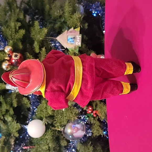 Merry Bright Christmas Santa Fireman with Dalmatian Dog Santa Claus Fire Fighter - Picture 6 of 7